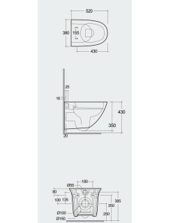 RAK CERAMICS Zestaw Sensation Miska WC podwieszana rimless 52x38  cm + deska wolnopadająca.