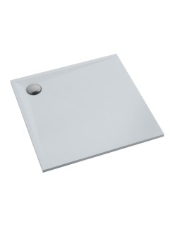 SCHEDPOL, SCHEDLINE COLLECTION Libra Smooth White Stone Brodzik kwadratowy Stabilsound Plus ® 90x90cm, biały.