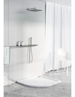 SCHEDPOL, SCHEDLINE COLLECTION Estima Brodzik półokrągły Stabilsound Plus ® 80x80cm, biały.