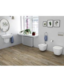 RAK CERAMICS Zestaw One Miska WC podwieszana 52x37 cm, rimless + deska standard bez w/o, biały połysk. 