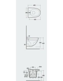 RAK CERAMICS Zestaw Sensation Miska WC podwieszana rimless 48x38  cm + deska wolnopadająca.