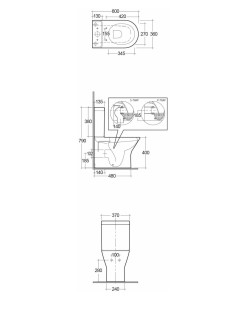RAK CERAMICS Zestaw Resort Kompakt: Miska WC rimless 60x36cm do compactu + zbiornik do kompaktu + deska WC slim wolnoopadająca.