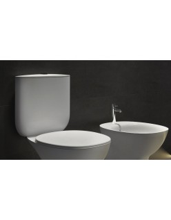RAK CERAMICS Zestaw Morning Miska WC 52x37 cm podwieszana, rimless, biały połysk + deska WC slim wolnoopadająca.