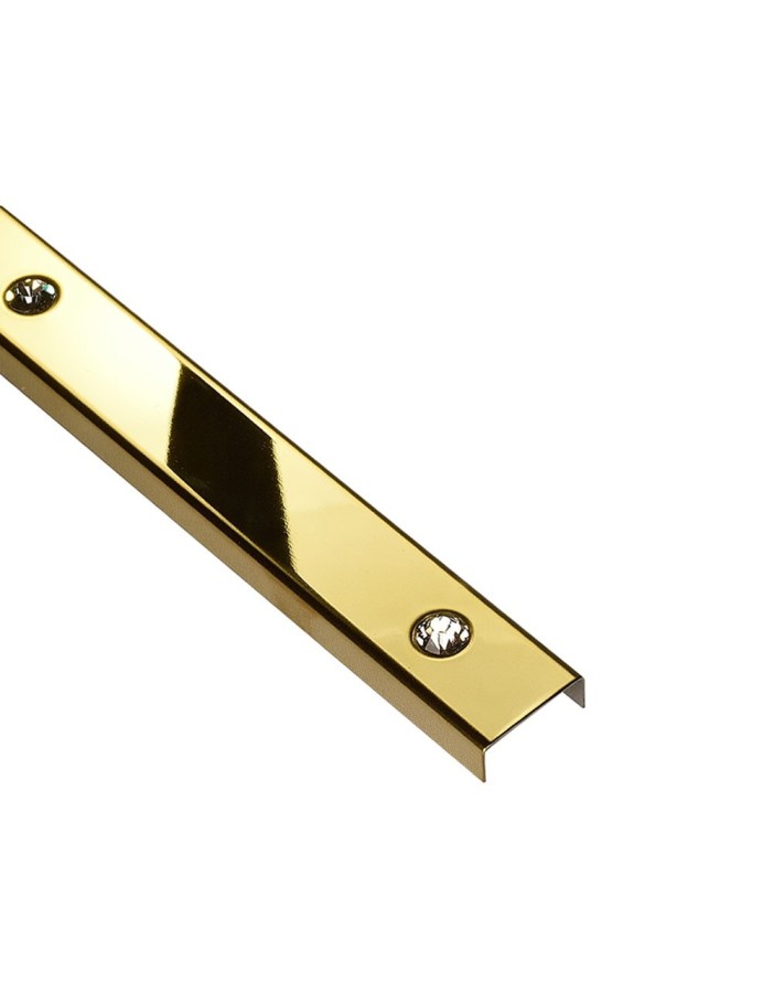 PROFIL DESIGN Listwa dekoracyjna GOLD SWAROVSKI 23mm, stal polerowana lustro, 244cm. PROFIL DESIGN Listwa dekoracyjna GOLD SWAROVSKI 23mm, stal polerowana lustro, 244cm.