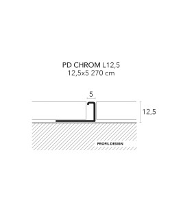 PROFIL CHROM Listwa L12.5, 12,5x5mm, mosiądz, 270cm.