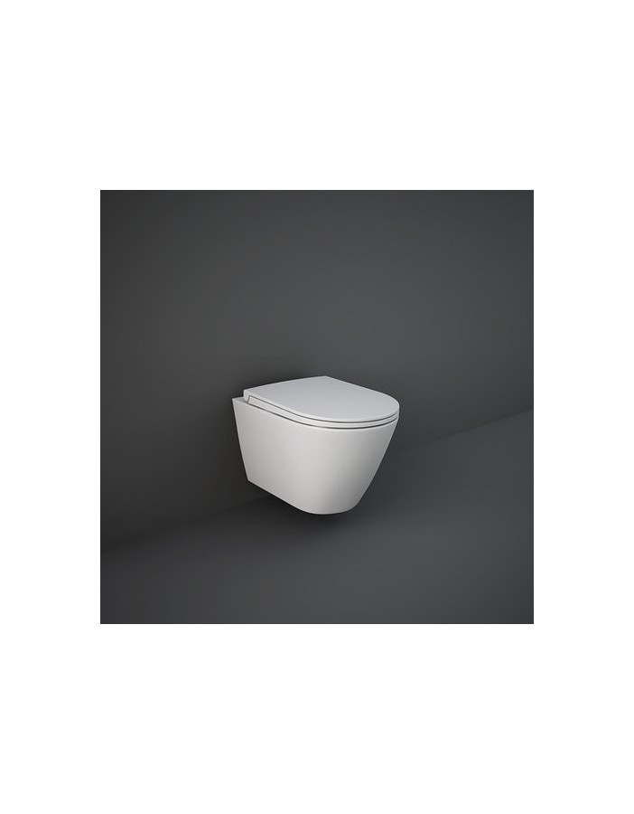 RAK CERAMICS Zestaw Feeling Miska WC podwieszana Rimless 52x36 cm, deska WC, FEEL1SET, biały mat. RAK CERAMICS Zestaw Feeling Miska WC podwieszana Rimless 52x36 cm, deska WC, FEEL1SET, biały mat.