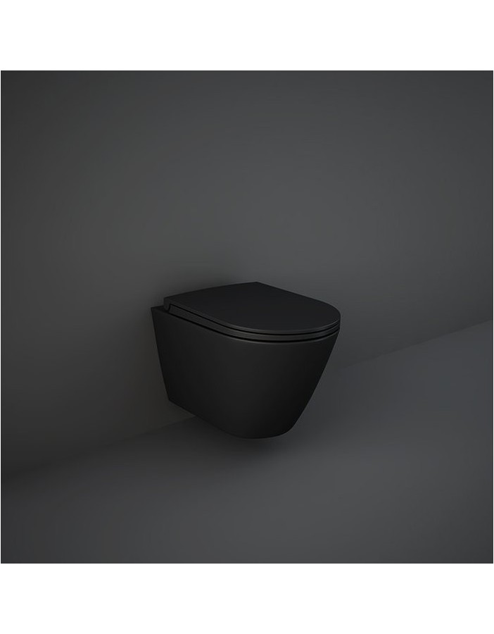 RAK CERAMICS Feeling Miska WC podwieszana 52x36 cm, rimless, czarny mat RAK CERAMICS Feeling Miska WC podwieszana 52x36 cm, rimless, czarny mat