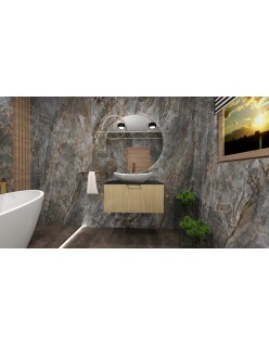 WOODEN Classic Szafka drewniana wisząca z umywalką podblatową - korpus, 100x38,5x50 cm, Imperium.