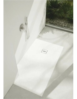 Brodzik kompozytowy Stabilsound Plus® Protos White Stone 90x90x3,5 cm R55, półokrągły