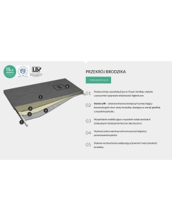 Brodzik kompozytowy Stabilsound Plus® Protos Grey Stone 90x90x3,5 cm R55, półokrągły