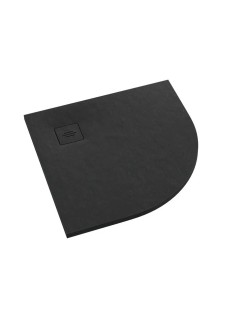 Brodzik kompozytowy Stabilsound Plus® Protos Black Stone 90x90x3,5 cm R55, półokrągły