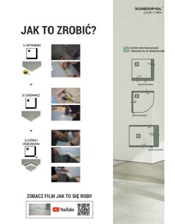 Schedpol Schedline Collection Brodzik akrylowy NonLimits White Stone 90x90x12 cm, kwadratowy