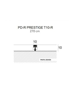 PROFIL CHROM Listwa T10-R, mosiądz, 270cm.