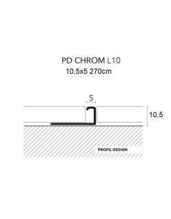 PROFIL CHROM Listwa L10, 10,5x5mm, mosiądz, 270cm.