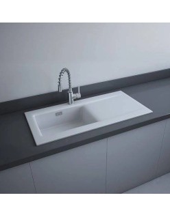 RAK CERAMICS RAK DREAM 2 Zlewozmywak ceramiczny z ociekaczem 101x51 cm, DRE2BIM, biały mat. WYSYŁKA w 24h GRATIS !!!