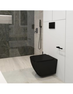 RaCer Zestaw DAVOS Miska z Deską WC Slim W/O podwiesz. 52 cm Czarny Mat