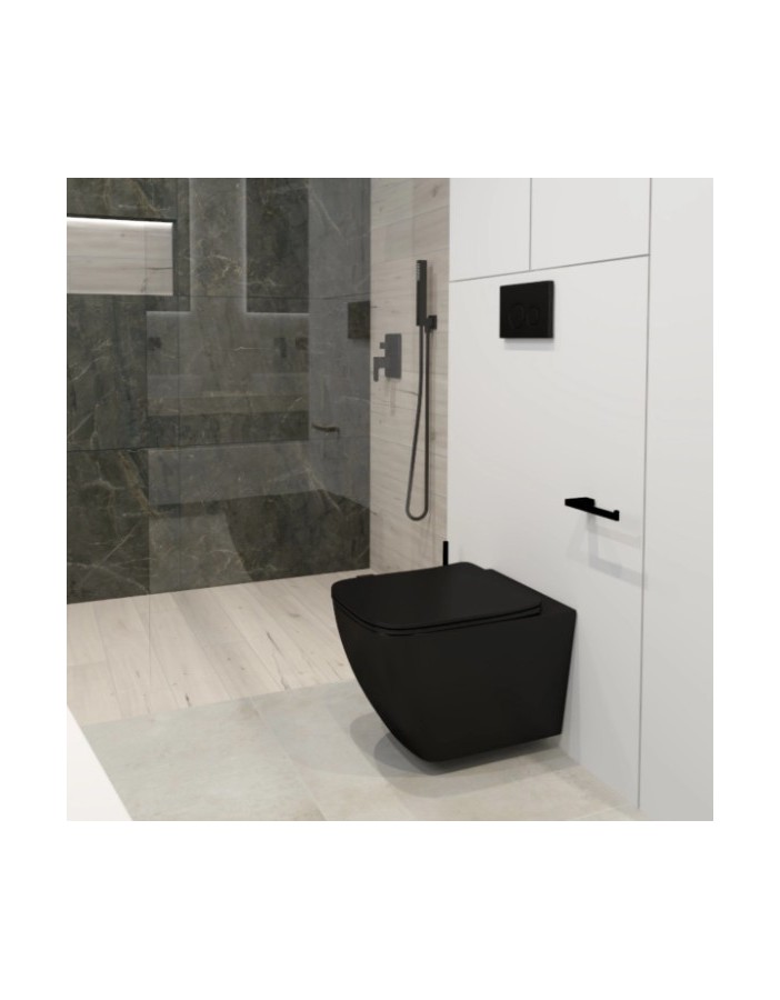 RaCer Zestaw DAVOS Miska z Deską WC Slim W/O podwiesz. 52 cm Czarny Mat RaCer Zestaw DAVOS Miska z Deską WC Slim W/O podwiesz. 52 cm Czarny Mat