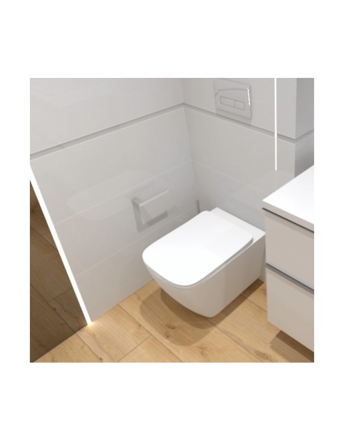 RaCer Zestaw DAVOS Miska z Deską WC Slim W/O podwiesz. 52 cm Biały Połysk RaCer Zestaw DAVOS Miska z Deską WC Slim W/O podwiesz. 52 cm Biały Połysk