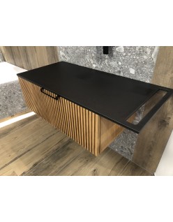Wooden Szafka wisząca z umywalką podblatową