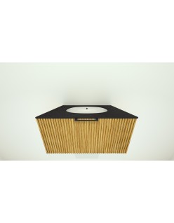 Wooden Szafka wisząca z umywalką podblatową