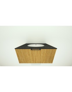 Wooden Szafka wisząca z umywalką podblatową