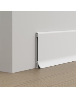 EVISO Listwa przypodłogowa aluminiowa, biała polerowana 60mm x 2500mm