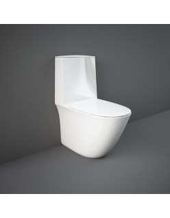 RAK CERAMICS Zestaw SENSATION Kompakt: Miska WC Rimless do kompaktu 62cm & zbiornik do kompaktu, zasilanie dolne & Deska WC W/O