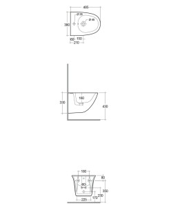 RAK CERAMICS Sensation Bidet podwieszany 48x38  cm, biały połysk