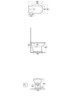 RAK CERAMICS Washington Bidet stojący 58x36  cm, biały połysk