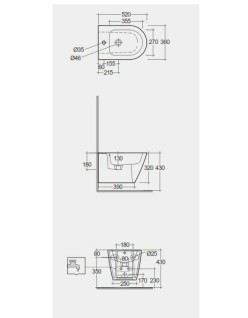 RAK CERAMICS Feeling Bidet podwieszany 52x36 cm, cappuccino mat