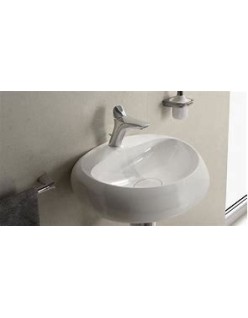 RAK CERAMICS Cloud Umywalka 55x43 cm wisząca z otworem na baterię, biały połysk