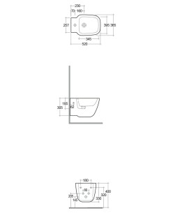 RAK CERAMICS One Bidet podwieszany 52x37 cm, biały połysk