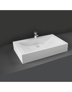 RAK CERAMICS Scoop Umywalka 65x42 cm nablatowa, prostokąt, biały połysk