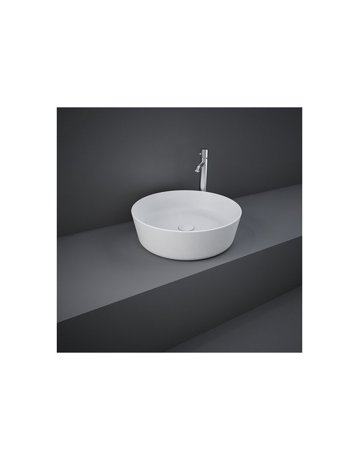 RAK CERAMICS Feeling Slim Umywalka 42 cm nablatowa, okrągła, biały mat RAK CERAMICS Feeling Slim Umywalka 42 cm nablatowa, okrągła, biały mat