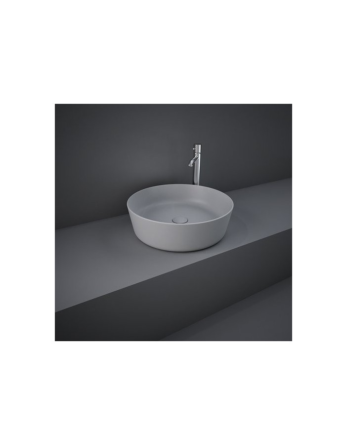 RAK CERAMICS Feeling Slim Umywalka 42 cm nablatowa, okrągła, szary mat RAK CERAMICS Feeling Slim Umywalka 42 cm nablatowa, okrągła, szary mat