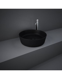 RAK CERAMICS Feeling Slim Umywalka 42 cm nablatowa, okrągła, czarny mat