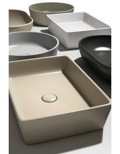 RAK CERAMICS Feeling Umywalka 50x36 cm nablatowa, prostokątna, cappuccino mat