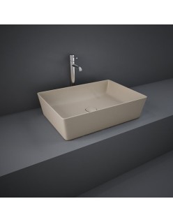 RAK CERAMICS Feeling Umywalka 50x36 cm nablatowa, prostokątna, cappuccino mat